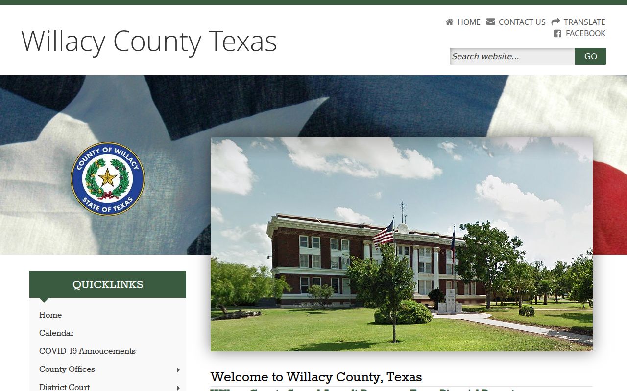 Willacy County criminal history official office directory