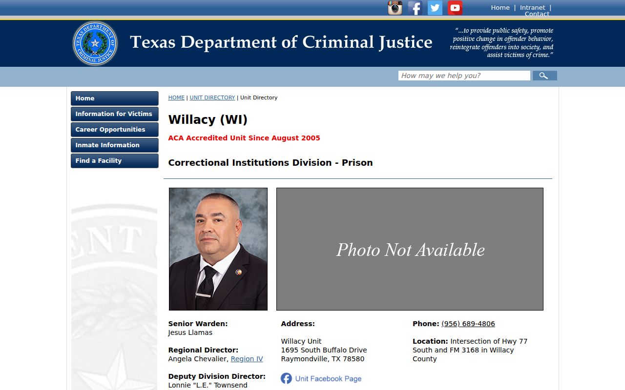 Willacy County criminal records TDCJ Willacy Unit profile